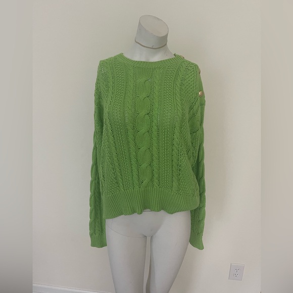 Polo ralph lauren kable knit cotton sweater size large - Picture 1 of 4